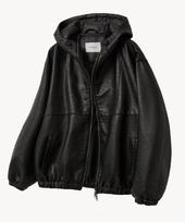 Vtwo 8300 Dydelis su gobtuvu Odinis skalbtas švarkas (Juoda) Black/L black