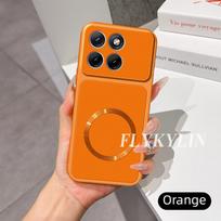 MOTO G86 G56 G52 G35 G32 G15 G30 G20 G10 odinis dėklas su litchi tekstūra ir magnetiniu siurbimu, apsaugantis nuo kritimo Motorola Moto G32 orange