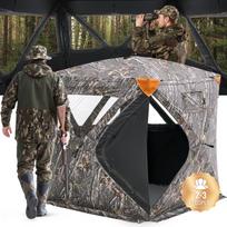 VEVOR Hunting Blind, 270 degrees Ground Blind, 2-3 Person Pop Up Deer Blind for Hunting with Carrying Bag, Portable Resilient Hunting Tent 148 x 148 x 170 cm