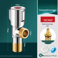 All-Copper Multi-Functional Triangle Angle Valve for Water Heaters, Bathrooms, Toilets - Cold/Hot Water Shut-Off Valve