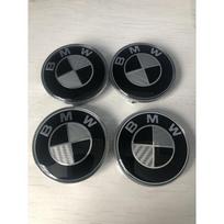 BMW Black Carbon Style Alloy Wheel Center Caps 68mm ( 4 Pcs )