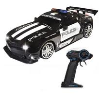 New Rechargeable 1/12 RC Police Racing Car 2.4G Radio Control Cars Toy with Cool Lights Drift Vehicle Toys for Boys Girl Kids Children Birthday Gifts A black