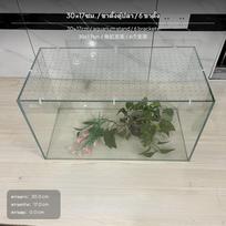 Akrilinis akvariumo dangtis, Apsaugos nuo iššokimo tinklelis, Galima pjauti savarankiškai, Įvairių dydžių, Su laikikliais 30x17cm 30x17cm gray