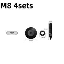 4Sets M6 M8 M10 Spike Feet Cone Stand Base Speaker Isolation Pad Mat Foots Floor Pc Tv Monitor Subwoofer Cd Amp Shock Proof M8