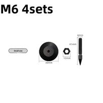 4Sets M6 M8 M10 Spike Feet Cone Stand Base Speaker Isolation Pad Mat Foots Floor Pc Tv Monitor Subwoofer Cd Amp Shock Proof M6 black