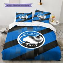 Atalanta Bergamo Logo Pattern Bedding Set Quilt Cover Pillowcase Home Decor Gift (1 * duvet cover + 2 * pillowcase, without core) 135x200cm blue