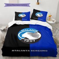 Atalanta Bergamo Logo Pattern Bedding Set Quilt Cover Pillowcase Home Decor Gift (1 * duvet cover + 2 * pillowcase, without core) 155x200cm