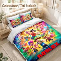 Roblox Bedding Set, 1 Duvet Cover & 2 Pillowcases Soft Comfortable Bedroom Home Textile Decor 140cmx200cm