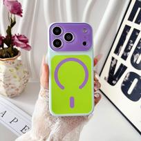 Apple iPhone 17 Pro Max Magnetic Case with Contrasting Color, Crystal Lens, Full Coverage, and Drop Protection iPhone 18 Pro šviesiai rausvos spalvos
