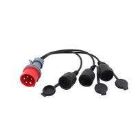 CEE Adapter 5 Pins 16A CEE Adapter Cable for Camping Workshops Construction Sites Hobby Areas black