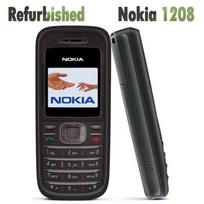 Atnaujintas originalus Nokia 1208 mobilusis telefonas su 1 SIM kortele 1 Battery 1 Charger raudona
