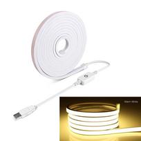 5 V USB COB LED neoninės juostos lemputės jutikliniai pritemdomi neoninės juostos ženklas 320LED/M minkštas silikoninis vamzdelis vandeniui atspari juostelė, skirta namų naktinei lempai 1M