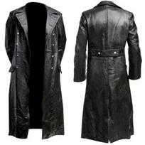 Rudens ir žiemos senovinis odinis vyriškas viduramžių paltas 5XL black