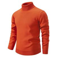 inter Turtleneck Stori vyriški megztiniai Kasdieniai vėžlys kaklo vienspalviai kokybiški šilti ploni megztiniai megztiniai megztiniai vyrams 2XL oranžinė
