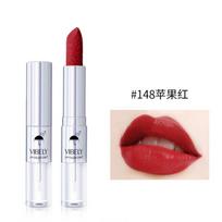 VIBELY  Magic Solid Color Double -headed Red Raincoat Suit, Waterproof Not Sticking Cup To Moisturize, Lip Liquid Lipstick Red 148 white