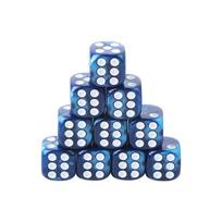 19 mm kazino kauliukai su aštriais kraštais ir atitinkančiais serijos numeriais Skaidrūs permatomi D6 Royal Craps 10 Pcs blue
