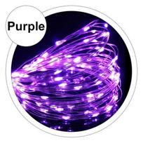 LED lemputės 2M 5M 10M USB LED stygos lemputė Kalėdų pasakų sidabrinė viela Vestuvių girlianda žibintai Vakarėlio dekoracija 2M 20LEDs violetinė
