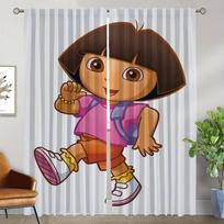 Dora the Explorer Window Curtain for Room 2 Panel Kitchen Curtains Shades Home Interior Curtains Partition Tulle for Bedroom W96xH183cmx2pcs-CL