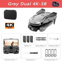Naujas originalus V88 Drone 4K/8K HD dviejų kamerų aerofotografija kliūčių išvengimo nuotolinio valdymo orlaivio keturkoperio žaislas 2025 m. Grey Dual-4K-3B