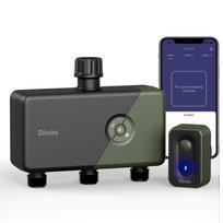 Diivoo vandens laikmatis su 4 išėjimais sodo žarnai, programuojamas automatinis laistymo laikmatis su lietaus atidėjimu ir rankiniu/automatiniu režimu vejai, kiemui, baseinui 3 zone žalia