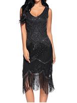 1920-ųjų retro kutų suknelė - Gatsby vakarėlio scenos pasirodymo kostiumas Small black