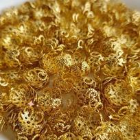200/400pcs Silve Gold Rhodium Bulk Flowers Beads Caps 10mm Spacer Loos Charm Bead Cap for Jewelry DIY Making Findings Supplies 400pcs brown