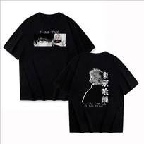 Anime Tokyo Ghoul Ken Kaneki Manga Printed Tshirt Women and Men Casual Loose Fashion Oversize O-Neck Short Sleeve Sweatshirt Top 3XL gray
