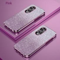 For Huawei Honor 70 Luxury Electroplated Glitter Case For Honor 70 Pro Soft TPU Bumper Transparent Phone Back Cover For Honor 70 rožinė
