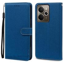 For Realme 14 5G dėklas piniginė odinis atverčiamas dangtelis For Realme 14 5G dėklas Realme 14T 5G telefono dėklas knyga Coque Fundas apvalkalas Realme 14 5G(14T 5G) tamsiai mėlyna spalva