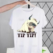 Appa YIP YIP Avatar Cartoon T Shirt Men Retro The Last Airbender Tops Tees Harajuku Tshirt Streetwear Hip Hop Male T-shirts XL white