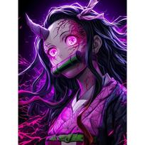 Manga Mergaitė Nezuko Pasidaryk pats Deimantinės Tapybos Rinkinys Demon Slayer Rankinio Deimantinio Siuvinėjimo Anime Namų Sienos Dekoras Mozaika Aliejinė Tapyba Round 50x70cm