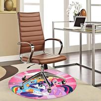 1pc My Little Pony Friendship is Magic Round Carpet  Anime Cartoon Design, Office Chair Mat, NonSlip Rug for Home Decor, Living Room, Bedroom 80cm white