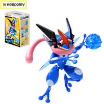 Keeppley Pokemon kovos konstravimo kaladėlės Lucario Charizard Mewtwo Blastoise Greninja surinkimas 3D modelis mini kaladėlių figūrėlės žaislai No Box blue