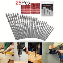 25pcs Hand Drill Set, Twist Drill Bits,0.5-3mm, 25 Micro Drill Bits(excluding Hand-held Drills), High-speed Steel Drill Bits, Round Shank Twist Drills 25pcs