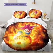 Son Goku Rašto Patalynė, Antklodės Komplektas Antklodės Užvalkalas Pagalvės Užvalkalas Namų Gimtadienio Dovana (1 * užvalkalas antklodei + 2 * užvalkalai pagalvėms, be užpildo) 135x200cm yellow
