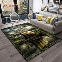 3D Piratų Laivo Valtis, Burlaivis, Barka Kilimas Kilimas Namų Svetainei Miegamajam Sofai Durų Kilimėlis Dekoras, Vaikų Plotas Kilimas Neslystantis Grindų Kilimėlis 40x60cm gray