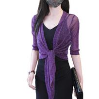 Yousheng Women Sunscreen Shirt Long Sleeve Solid Color Loose Fit Sunscreen Cardigan with Lace-up Breathable Thin Coat violetinė