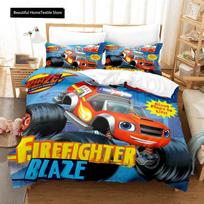 Animacinis Blaze Monster Machines patalynės komplektas, dvigulė, karalienės dydžio, užvalkalas antklodei, pagalvės užvalkalas berniukams, mergaitėms, vaikams, suaugusiųjų miegamajam 70x133cm 2pcs gray