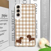 Mielas takso šuo telefono dėklas, skirtas Samsung Galaxy A14 A22 A16 A55 A54 A36 A53 A13 A15 A25 A52 takso šuo dryžuotas spausdintas minkštas dėklas Galaxy A15 4G