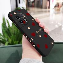 Širdies plakimai telefono dėklas Oneplus 13 13R 12 12R 11 11R 10 10R 10T 9R 9RT 9 8T 8 7 7T Pro 5G skysto silikono dangtelis OnePlus 13R 5G juoda