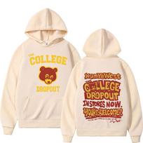 Kanye West College dropout džemperis su gobtuvu muzikinio albumo dvipusis džemperis su gobtuvu L chaki