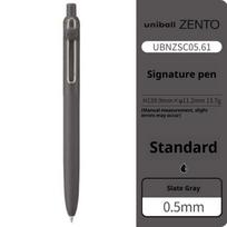 Uni-ball ZENTO gelinis rašiklis 0,38 mm/0,5 mm Žemo profilio ergonomiškas dizainas studentams ir egzaminams, Sklandus rašymas su ZENTO rašalo technologija gray
