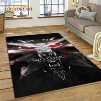 3D Žaidimo The W-Witcher 3 Wild Hunt Kilimas Svetainės Miegamojo Namų Dekoras, Neslystanti Grindų Kilimėlis Sofa Dekoras Durų Kilimėlis 40x60cm( 15x23in ) gray