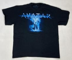 VINTAGE Avatar James Cameron 2009 Movie Graphic T-shirt Men Large Black Hand XXL blue