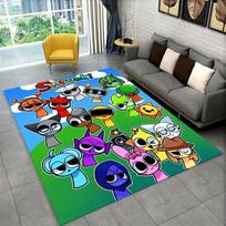 Muzikinis Sprunki Incredibox žaidimas Neslystantis kilimėlis svetainei, miegamajam, žaidimų kambariui, minkštas kilimėlis grindims Namų dekoras Kilimas Vaikų kambarys 40x60cm black