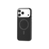 Korio tinklelis, pralaidus orui, Magsafe dėklui, skirtas iPhone 17 Air 16 15 14 13 12 Pro Max Plus, lydinio objektyvas, magnetinis, kietas PC galinis dangtelis iPhone 15 juoda