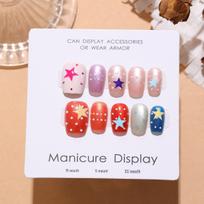 Rainbow Star Candy Y2K Polka Dot Press-on Nails - Childlike Retro Style red