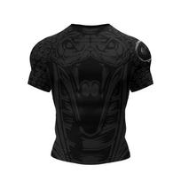 New MMA Kickbox Training Tee No Gi Bjj Top Jiu Jitsu Rashguard Spandex Compression T-Shirt Sublimation Sports Men Short Sleeve L black