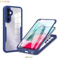 360 dvipusis pilnos apsaugos dėklas, skirtas Samsung Galaxy A34 A15 A05 A05S A14 A54 A13 A04S A23 A33 A53, plonas, permatomas galinis dangtelis Galaxy A53 5G mėlyna