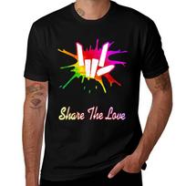 Share The Love For Boys And Girls Tshirt Plus Size Comfort Fit Tee 4XL black